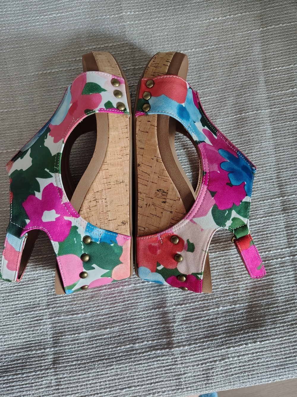 Corkys Carley Flowers Floral Cork Slingback Wedge Sandals Size 8 NIB - Picture 8 of 8